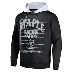 Las Vegas Raiders NFL x Staple Throwback Vintage Wash Pullover Hoodie - Black Hoodies
