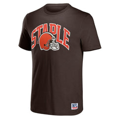 Cleveland Browns NFL x Staple Logo Lockup T-Shirt - Brown T-shirts