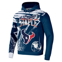 Houston Texans NFL x Staple All Over Print Pullover Hoodie - Navy Hoodies
