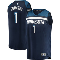 Anthony Edwards Minnesota Timberwolves 2021/22 Fast Break Replica Jersey Icon Edition Navy - Fanatics