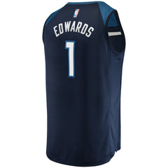 Anthony Edwards Minnesota Timberwolves 2021/22 Fast Break Replica Jersey Icon Edition Navy - Fanatics