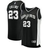 Zach Collins San Antonio Spurs Fast Break Replica Jersey Icon Edition Black - Fanatics