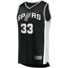 Tre Jones San Antonio Spurs Fast Break Replica Jersey Icon Edition Black - Fanatics