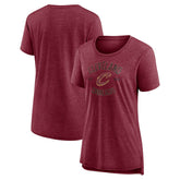Cleveland Cavaliers Women's Heritage Tri-Blend T-Shirt Heather Wine