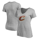 Cleveland Cavaliers Women's Primary Team Logo V-Neck T-Shirt Heathered Gray outlet