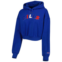 Buffalo Bills The Wild Collective Women's Cropped Pullover Hoodie - Royal Hoodies