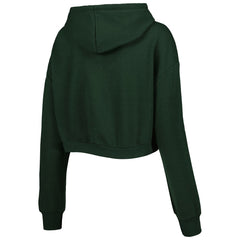 Green Bay Packers The Wild Collective Women's Cropped Pullover Hoodie - Green Hoodies