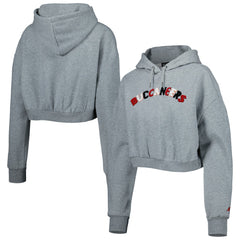 Tampa Bay Buccaneers The Wild Collective Women's Cropped Pullover Hoodie - Gray Hoodies