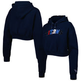 Tennessee Titans The Wild Collective Women's Cropped Pullover Hoodie - Navy Hoodies