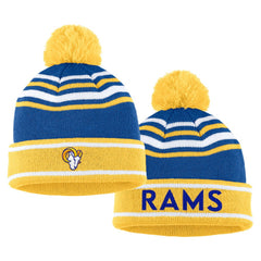 Los Angeles Rams WEAR by Erin Andrews Women's Colorblock Cuffed Knit Hat with Pom and Scarf Set - Royal Hats