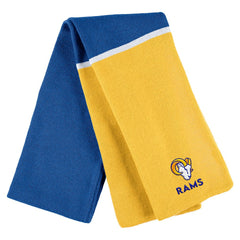 Los Angeles Rams WEAR by Erin Andrews Women's Colorblock Cuffed Knit Hat with Pom and Scarf Set - Royal Hats