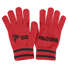 Atlanta Falcons WEAR by Erin Andrews Women's Double Jacquard Cuffed Knit Hat with Pom and Gloves Set - Red Hats