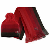 Tampa Bay Buccaneers WEAR by Erin Andrews Women's Ombre Pom Knit Hat and Scarf Set - Red Hats