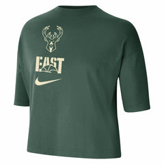 Milwaukee Bucks Women's Essential Boxy T-Shirt Hunter Green - Nike