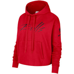 Chicago Bulls Women's Split Flip Courtside Cropped Pullover Hoodie Red - Nike