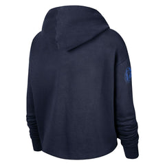Dallas Mavericks Women's Split Flip Courtside Cropped Pullover Hoodie Navy - Nike