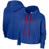 Philadelphia 76ers Women's Split Flip Courtside Cropped Pullover Hoodie Royal - Nike