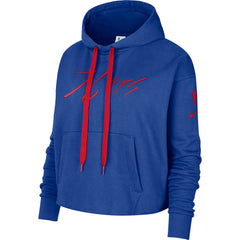 Philadelphia 76ers Women's Split Flip Courtside Cropped Pullover Hoodie Royal - Nike