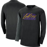 Los Angeles Lakers Courtside Versus Flight MAX90 Long Sleeve T-Shirt Black - Nike