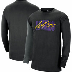 Los Angeles Lakers Courtside Versus Flight MAX90 Long Sleeve T-Shirt Black - Nike