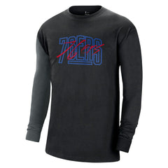 Philadelphia 76ers Courtside Versus Flight MAX90 Long Sleeve T-Shirt Black - Nike