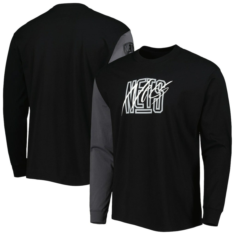 Brooklyn Nets Courtside Versus Flight MAX90 Long Sleeve T-Shirt Black - Nike