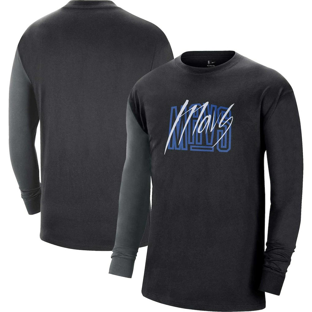 Dallas Mavericks Courtside Versus Flight MAX90 Long Sleeve T-Shirt Black - Nike