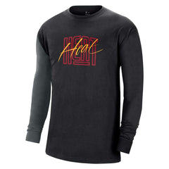 Miami Heat Courtside Versus Flight MAX90 Long Sleeve T-Shirt Black - Nike