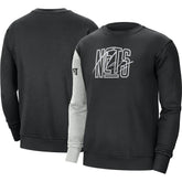 Brooklyn Nets Courtside Versus Force & Flight Pullover Sweatshirt Black/Heather Gray - Nike