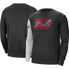 Chicago Bulls Courtside Versus Force & Flight Pullover Sweatshirt Black/Heather Gray - Nike