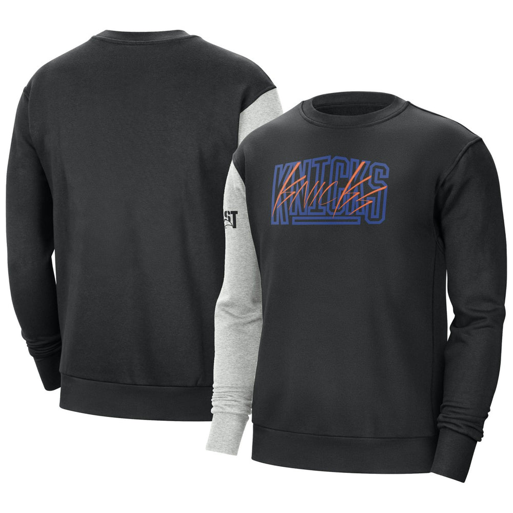 New York Knicks Courtside Versus Force & Flight Pullover Sweatshirt Black/Heather Gray - Nike