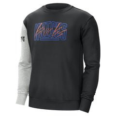 New York Knicks Courtside Versus Force & Flight Pullover Sweatshirt Black/Heather Gray - Nike
