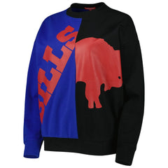 Buffalo Bills Women's Big Face Pullover Sweatshirt - Royal/Black Pullover