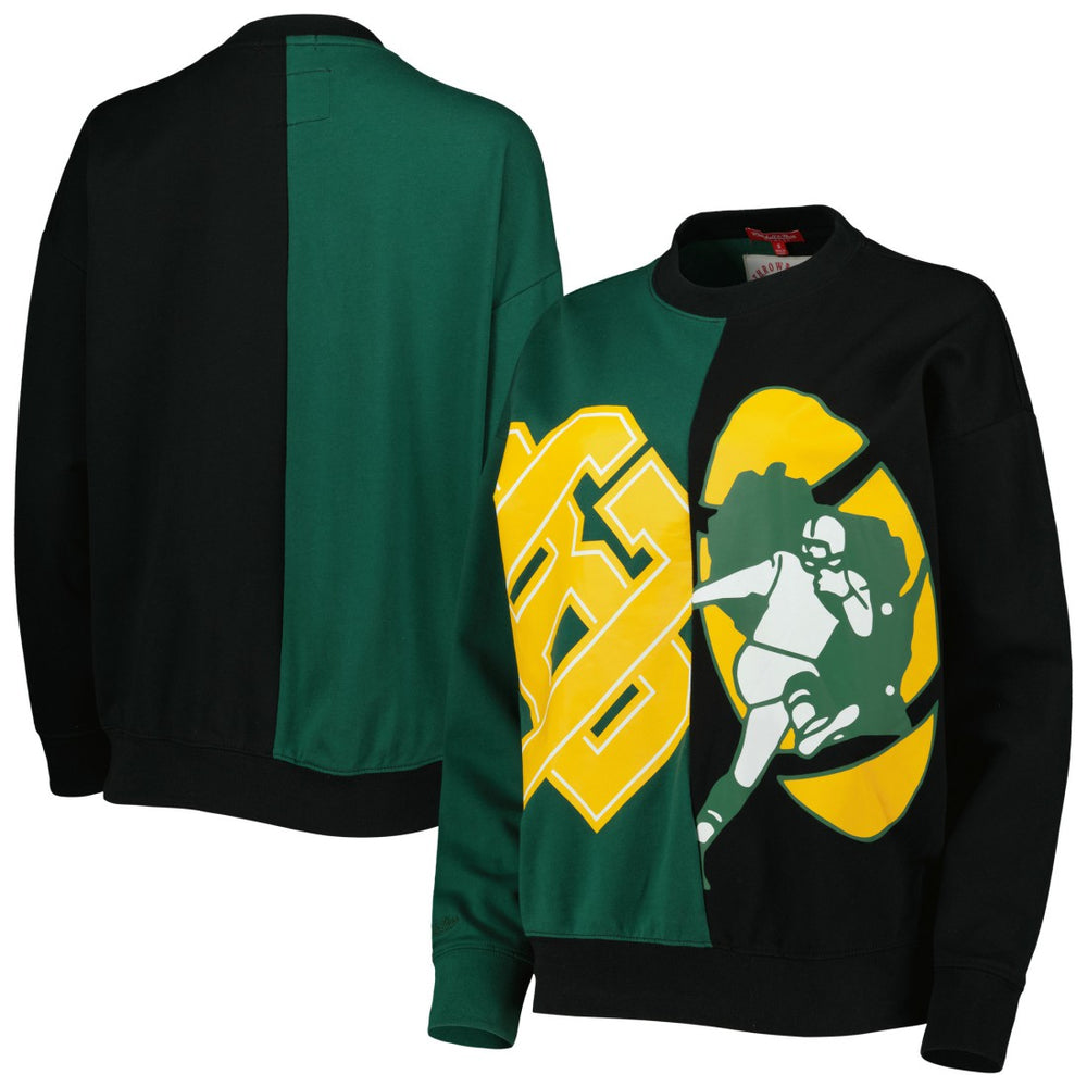 Green Bay Packers Women's Big Face Pullover Sweatshirt - Green/Black Pullover