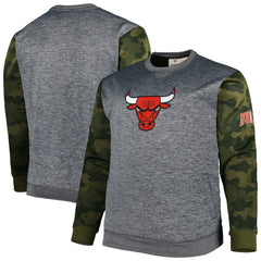 Chicago Bulls Big & Tall Camo Stitched Sweatshirt Heather Charcoal - Fanatics