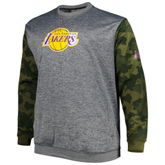 Los Angeles Lakers Big & Tall Camo Stitched Sweatshirt Heather Charcoal - Fanatics