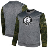 Brooklyn Nets Big & Tall Camo Stitched Sweatshirt Heather Charcoal - Fanatics