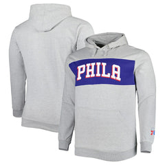 Philadelphia 76ers Big & Tall Wordmark Pullover Hoodie Heather Gray - Fanatics