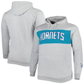 Charlotte Hornets Big & Tall Wordmark Pullover Hoodie Heather Gray - Fanatics