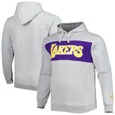 Los Angeles Lakers Big & Tall Wordmark Pullover Hoodie Heather Gray - Fanatics