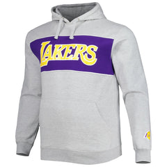 Los Angeles Lakers Big & Tall Wordmark Pullover Hoodie Heather Gray - Fanatics