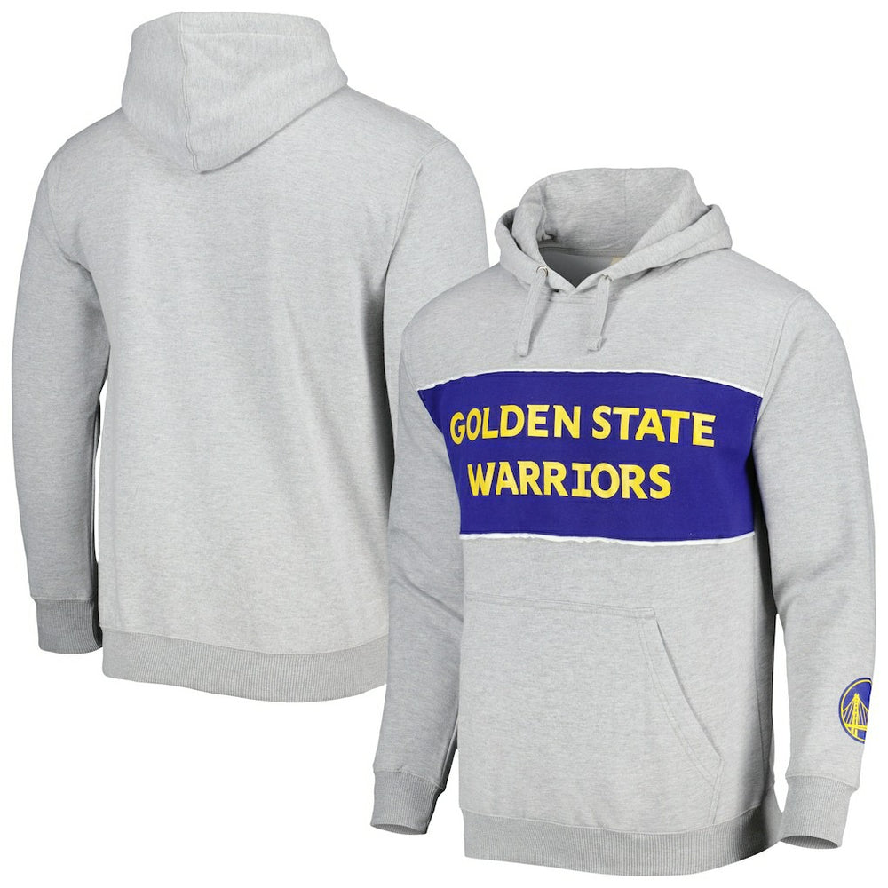 Golden State Warriors Wordmark French Terry Pullover Hoodie Heather Gray - Fanatics