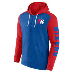Philadelphia 76ers Big & Tall Down and Distance Full-Zip Hoodie Royal/Red - Fanatics outlet