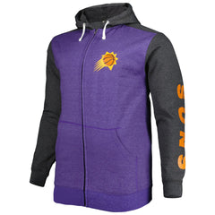 Phoenix Suns Big & Tall Down and Distance Full-Zip Hoodie Purple/Heathered Black - Fanatics