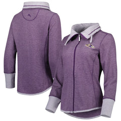 Baltimore Ravens Women's Sport Sun Fade Full-Zip Sweatshirt - Heathered Purple Sweatshirts