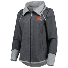 Cleveland Browns Women's Sport Sun Fade Full-Zip Sweatshirt - Heathered Black Sweatshirts