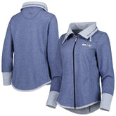 Seattle Seahawks Women's Sport Sun Fade Full-Zip Sweatshirt - Heathered College Navy Sweatshirts