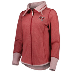 Tampa Bay Buccaneers Women's Sport Sun Fade Full-Zip Sweatshirt - Heathered Red Sweatshirts