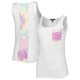 Chicago Cubs Refried Apparel Women's Tie-Dye Tank Top - White Tanks