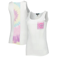 Chicago Cubs Refried Apparel Women's Tie-Dye Tank Top - White Tanks